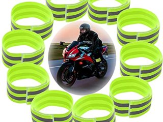 Reflectante Banda Seguridad,8 Piezas Brazalete Reflectante Bandas Reflectantes Pierna Elásticas Bandas Reflectantes Brazalete Alta Visibilidad para Correr Caminar Ciclismo Seguridad al Aire Libre