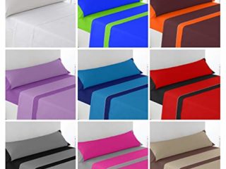 Regalitostv -Summer Colors-* Juego SÁBANAS DE Verano Lisas (3 Piezas) (Gris/Negro, 105_x_200_cm (Cama Cuerpo Y Medio))