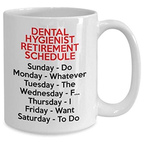 Regalo de higiene dental para mujeres y hombres, taza de higiene dental jubilada, divertida idea de regalo para higienista jubilado, regalo de DH jubilado
