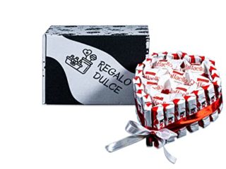 REGALO DULCE Tarta de chocolate kinder para regalar, cesta kinder regalo con chocolatinas kinder, caja kinder bueno regalo en forma de corazón, 17x15 cm (KINDER RAFFAELLO)