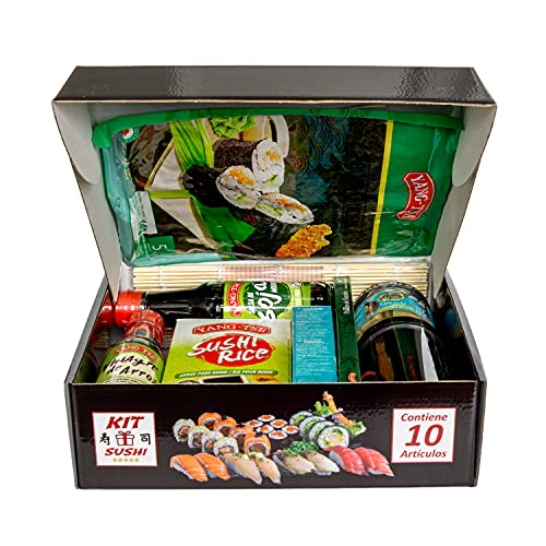 Regalo Original Gourmet para Sushi . Contiene 10 Ingredientes y Utensilios.
