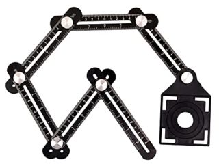 Regla de Medición de ángulos Herramienta de Plantilla, Aleación de Aluminio Plegable Multi Angulo Regla de Medidas para Artesano, Constructor, Carpintero, Arquitecto