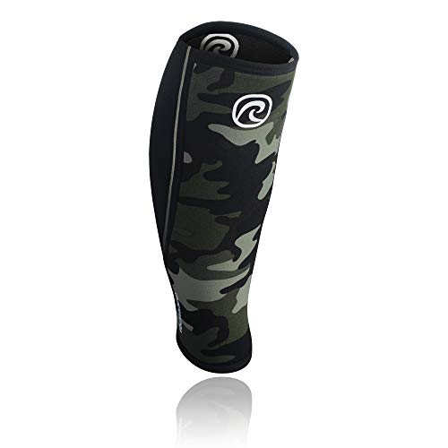 Rehband Rx Shin and Calf Sleeve - Vendaje para pantorrilla, talla M, color azul y negro