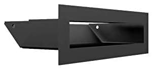 Rejilla de ventilación KRATKI Air | Rejilla de Aire Caliente 6 x 20 cm | Negro | Rejilla de Escape para ventilación de chimeneas | Entrada de Aire en un ángulo de 45 Grados