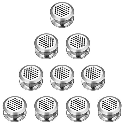 Rejillas de Ventilacion Orificio Rejilla - 10 Piezas Redonda Acero Inoxidable Rejilla de Ventilación para Ventilación de Aire Rejilla de Ventilación para Autocaravana Baño Cocina etc.