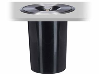 Relaxdays 10022959 Cubo de Basura Empotrable, con Tapa, Higiénico, Residuos Orgánicos, Acero, 29.5 x 26.5 cm, Plateado/Negro