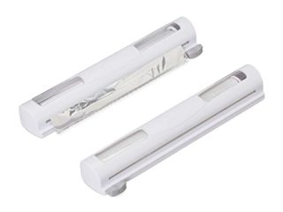 Relaxdays Dispensador Film, Pack de 2 Uds, Cortador Papel Aluminio, Expendedor de Cocina, Plástico, 5x37x8 cm, Blanco