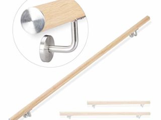 Relaxdays, Marrón, Pasamanos Escalera Redondo para Interior y Exterior Ø 42mm, Aluminio, 200 cm, 2000 mm