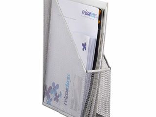 Relaxdays Organizador de Documentos para Escritorio, Metal, Plateado, 31.5 x 7.2 x 25 cm