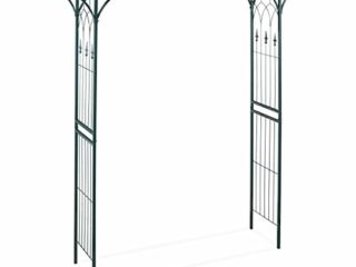 Relaxdays Pérgola metálica de jardín, Soporte para Plantas trepadoras, Resistente, 205 x 202 x 52 cm, Verde Oscuro