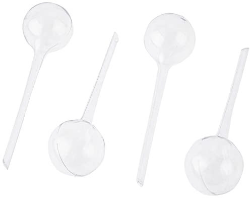 Relaxdays Set Autorriego para Macetas, Plástico, Transparente, 4 Unidades, 27 cm