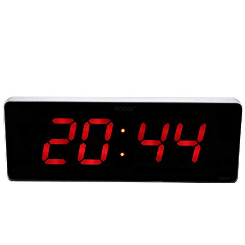 Reloj de Calendario, 14 "Pantalla Extra Grande LED Digital Escritorio Alarma Reloj de día Temperatura Relojes de Pared(36*13*3cm-Calendario de Horas + Minutos)