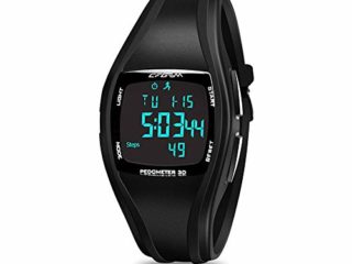 Reloj Digital Hombre Deportivos Numeros Grandes Negro con Podómetro, Calendario, Alarma y luz LED para Edad 12- Edad 45
