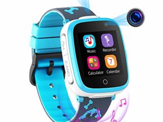 Reloj Inteligente para Niños de 2 Cámaras con Juegos de Música - 1.54 Pantalla Táctil en Color SOS Relojes Inteligentes Llamadas Bidireccionales Despertador 3-12 Años Cumpleaños de Estudiantes