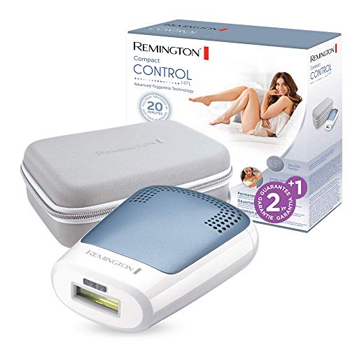 Remington Depiladora Luz Pulsada Compact Control - Depiladora IPL, 350.000 Disparos, 5 Niveles Intensidad, Blanco y Azul - IPL3500