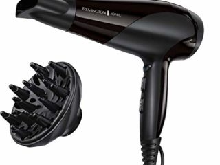 Remington Ionic Dry 2200 - Secador de Pelo, Secador Iónico, Concentrador y Difusor, 2200 W, Negro, D3198