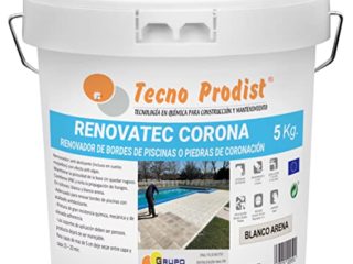 RENOVATEC CORONA de Tecno Prodist - ( 5 kg ) BLANCO ARENA Pintura renovación bordes de piscinas o piedra de coronación - Antideslizante - Antialgas - Fácil Aplicación