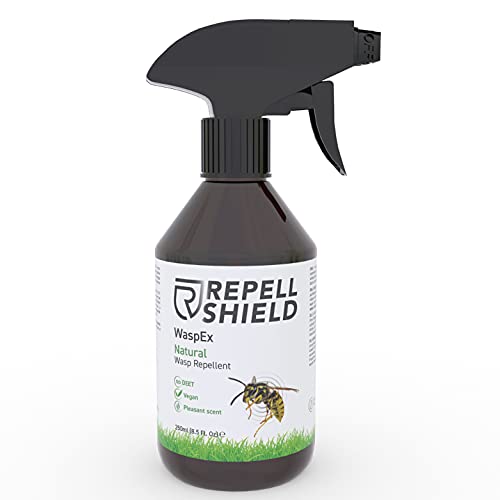 RepellShield Spray Antiavispas Exterior e Interior Orgánico, 250ml - Anti Avispas Natural, Repelente Avispas Piscinas - Alternativa Eco a Trampa Avispas Exterior, Insecticida Avispas y Veneno Avispas