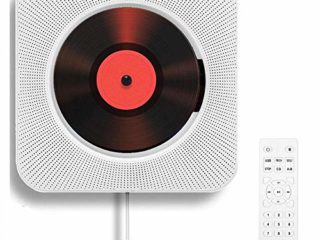 Reproductor de CD portátil con Bluetooth Reproductor de CD montable en la Pared Altavoces de Alta fidelidad incorporados para Control Remoto doméstico Reproductor de CD