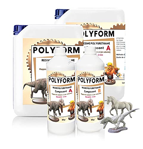 Resin Pro Polyform Resina de poliuretano de curado rápido, adecuada para modelismo, bricolaje y joyería, creación rápida de prototipos- 1 Kg