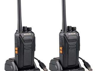 Retevis RT27 Walkie Talkie, Walkies Profesionales, PMR446 sin Licencia, VOX 16 Canals CTCSS/DCS, Walkie Talkie Recargable con Cargador USB, Walkie-talkie Largo Alcance (Negro,1 Par)