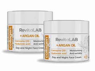 RevitaLAB + Argan Oil Crema Hidratante Antiarrugas de Día y Noche, 50 ml (Paquete de 2)