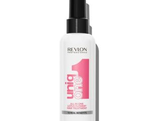 Revlon Professional UniqOne Protector Térmico Cabello, Acondicionador Pelo, Tratamiento Hidratante para el Pelo en Spray sin Aclarado, Fragancia Flor de loto, 150 ml