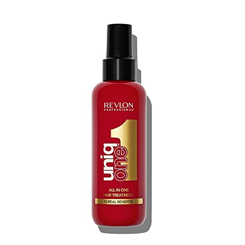 Revlon Professional UniqOne Protector Térmico Cabello, Acondicionador Pelo, Tratamiento Hidratante para el Pelo en Spray sin Aclarado, Fragancia Classic, 150 ml