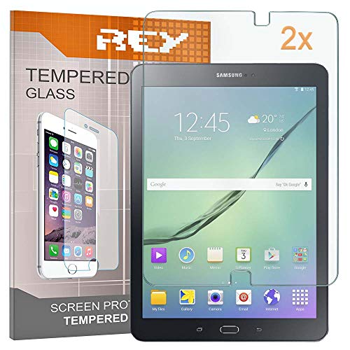 REY 2X Protector de Pantalla para Samsung Galaxy Tab S2 9.7" T813 T810, Cristal Vidrio Templado Premium, Táblet