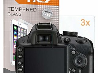 REY 3X Protector de Pantalla para Nikon D3100 - D3200 - D3300 - D3400 - D3500, Cristal Vidrio Templado Premium