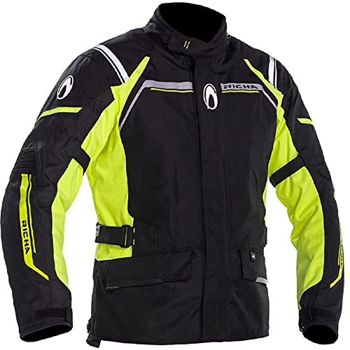 Richa Storm D30 - Chaqueta textil impermeable para motocicleta, 2 en 1, color negro