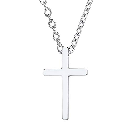 Richsteel Clásca Cruz Acero Colgantes y Collares Hombres Cadenas y Cruz de Mujer Cruz Joya Fe