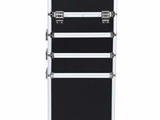 Ridgeyard 5 en 1 universal beauty case trolley Maletín para maquillaje Estuche de maquillaje Neceser de viaje- Negro con Silve Edge