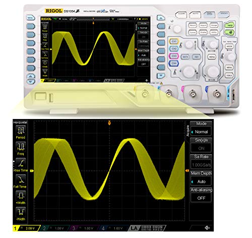 RIGOL DS1054Z Osciloscopio digital, 4 canales, 50MHz, 1Gsa/s, 24Mpts, 30000wfms/s, triggers y decodificaciones gratis, 3 años de garantía