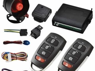 Riloer Alarma Antirrobo Remota para Coche, Sistema de Protección Antirrobo para Vehículos, Bloqueo Central sin Llave + Sensor de Golpes + 2 Mandos a Distancia Universal