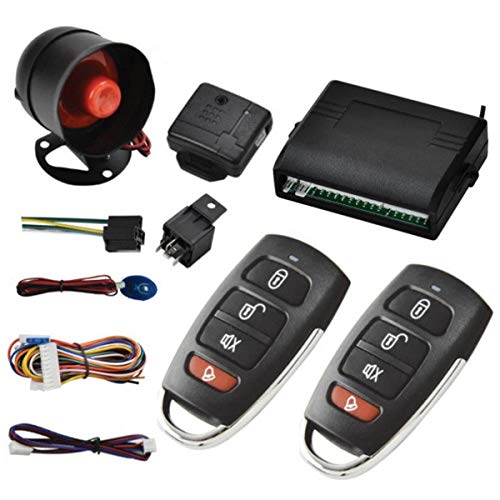 Riloer Alarma Antirrobo Remota para Coche, Sistema de Protección Antirrobo para Vehículos, Bloqueo Central sin Llave + Sensor de Golpes + 2 Mandos a Distancia Universal