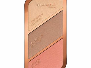 Rimmel London Sculpting Palette, Polvos de maquillaje - Tono Coral Glow, 18.5 g