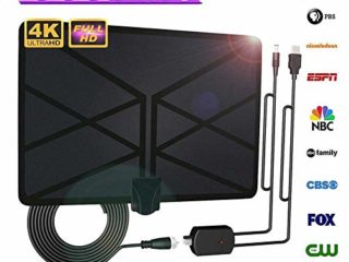 Riosupply - Antena de TV para Interiores amplificada Digital HDTV (Alcance de 960 Millas) con 4K HD1080P DVB-T Freeview TV para la Vida, Canales Locales transmitidos en casa Smart TV