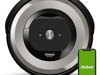 Robot aspirador con conexión Wi-Fi iRobot Roomba e5154, 2 cepillos de goma multisuperficie, óptimo para mascotas, Compatible con asistente de voz, Depósito lavable, Color Plata