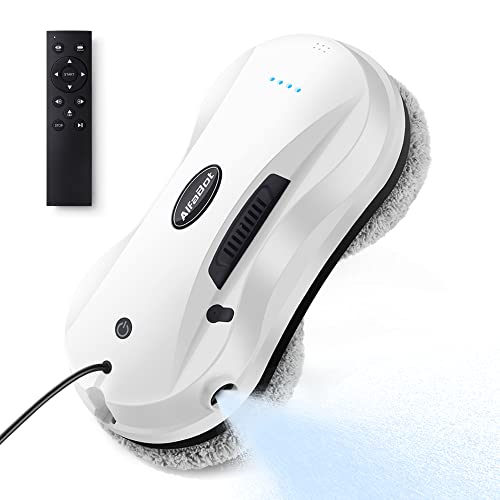Robot Limpiacristales AlfaBot X7, limpiacristales robot eléctrico con control remoto, limpiador de ventanas con tanque de agua para lavar todas las superficies lisas, rociador automático