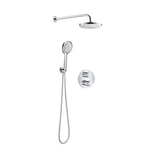 Roca Pack Termostático Rocabox Round B-D T-1000, 20,5 x 30,2 x 20,5 centímetros, color aluminio (Referencia: AG0159900R)