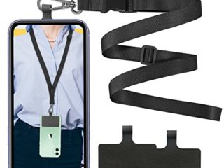 ROCONTRIP Crossbody Cordón Cruzado para Teléfono con Correa para el Cuello Cordón con Correa para el Cuello Compatible con la Mayoría de los Teléfonos Inteligentes para la Mayoría de Modelosi (Negro)