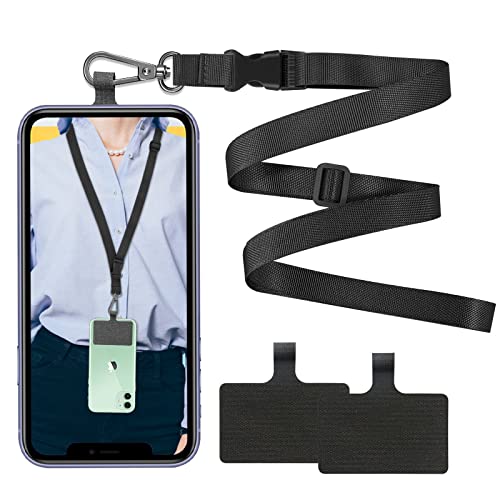 ROCONTRIP Crossbody Cordón Cruzado para Teléfono con Correa para el Cuello Cordón con Correa para el Cuello Compatible con la Mayoría de los Teléfonos Inteligentes para la Mayoría de Modelosi (Negro)