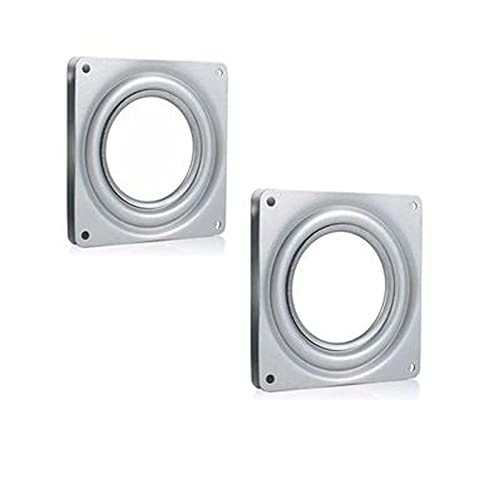 Rodamiento Placa Giratorio,2 Piezas Rodamiento para Base Giratoria de Acero,Galvanizado Plataforma Giratoria,360°Cuadrado Plataforma, para Muebles Giratorios, Taburetes, TV,Soporte de Exhibición.