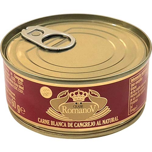 Romanov - Cangrejo - Carne Blanca de Cangrejo al Natural - Ideal para Una Deliciosa Comida- 90 Gramos