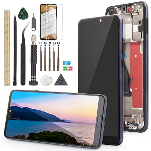 RongZy OLED Pantalla Completa para Huawei P20 Pro CLT-AL01 CLT-L29 CLT-L09 con Herramientas (Negro con marco,No para P20 )