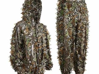 Ropa De Camuflaje De Caza, Ghillie Suit Camuflaje, Ropa Caza Hombre Camuflaje, Traje Camuflaje Francotirador Airsoft Sniper Fotografia Naturaleza Chaqueta Y Pantalones (Adulto, L)