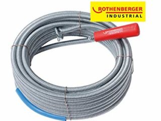 Rothenberger Industrial 072986E - Desatascador en espiral con cabeza de enganche (longitud 10 m), color gris