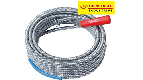 Rothenberger Industrial 072986E - Desatascador en espiral con cabeza de enganche (longitud 10 m), color gris