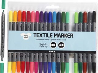 Rotuladores de tela, 20 unidades, con punta de tablero de densidad variada